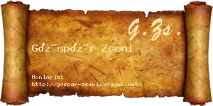 Gáspár Zseni névjegykártya